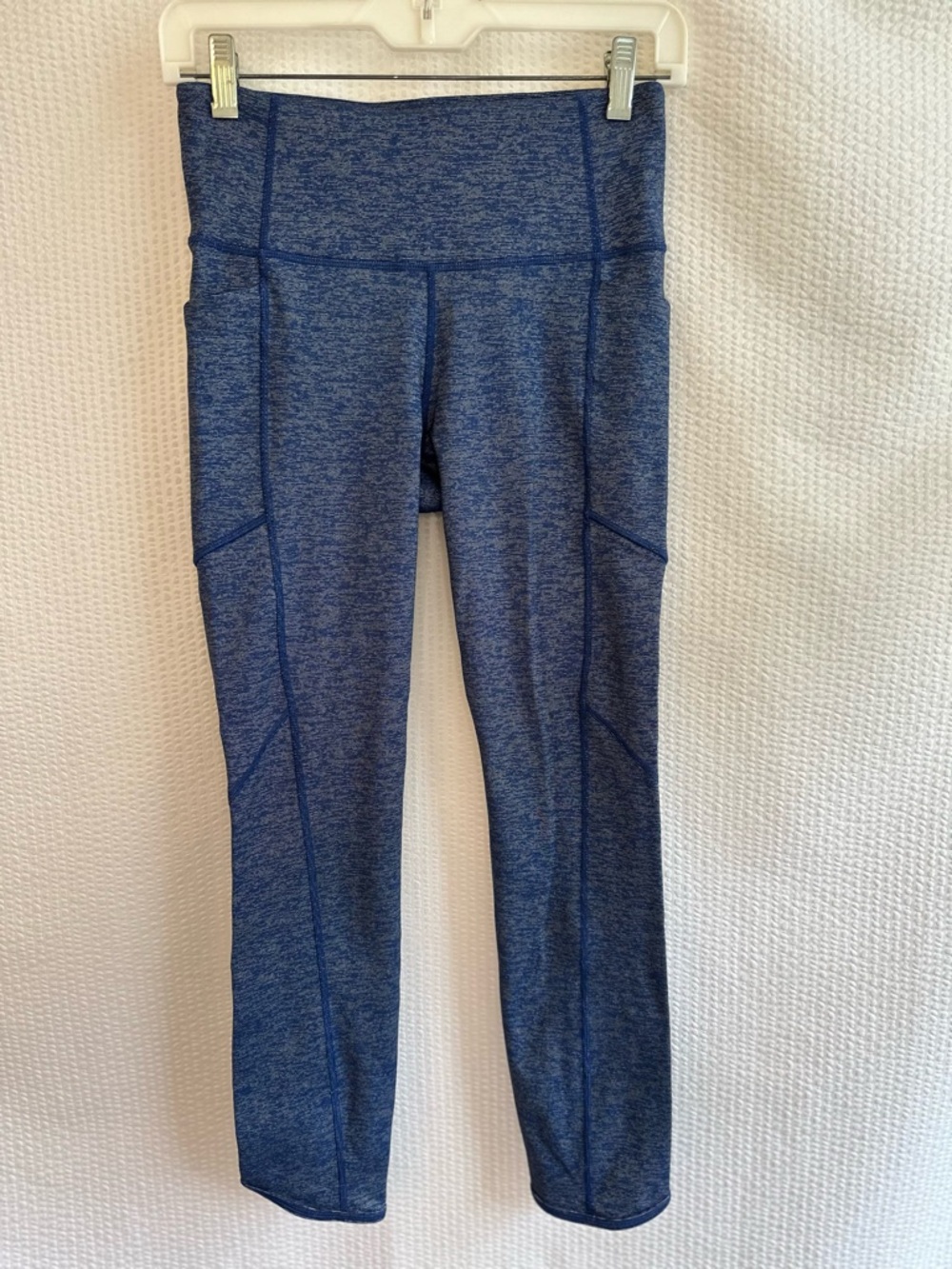 Athleta Women’s Heathered Blue Pocket Leggings Size: Small Tall